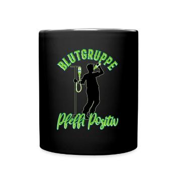 Blutgruppe Pfeffi Positiv - Tasse einfarbig - Schwarz - Vorne