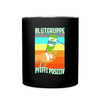 Blutgruppe Pfeffi Positiv - Tasse einfarbig - Schwarz - Vorne