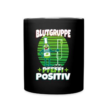 Blutgruppe Pfeffi Positiv - Tasse einfarbig - Schwarz - Vorne