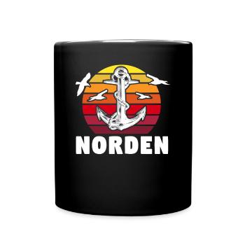 Norden Sprüche - Tasse einfarbig - Schwarz - Vorne