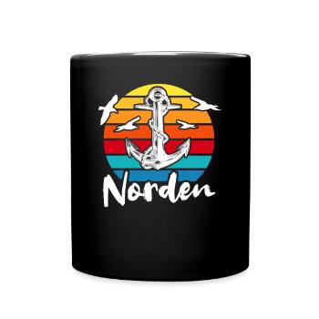 Norden Sprüche - Tasse einfarbig - Schwarz - Vorne