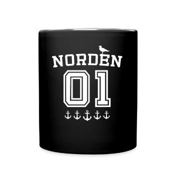 Norden Sprüche - Tasse einfarbig - Schwarz - Vorne