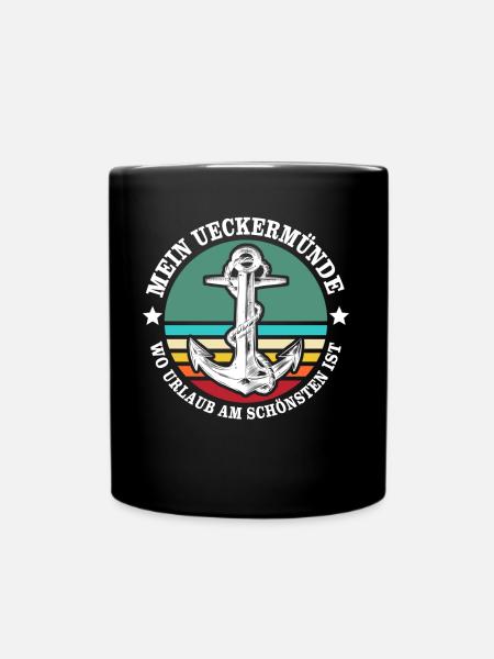 Ueckermünde Urlaub - Tasse einfarbig - Schwarz
