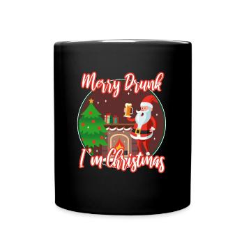 Joyeux saoul, je suis Noël - Mug uni - noir - Devant
