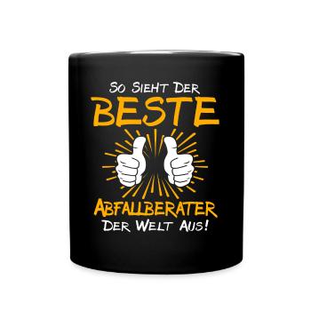 Abfallberater Geschenkidee - Tasse einfarbig - Schwarz - Vorne