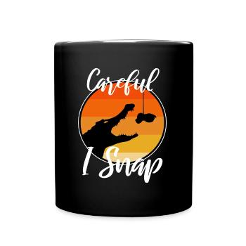 Careful i snap alligator - Full Colour Mug - black - Front
