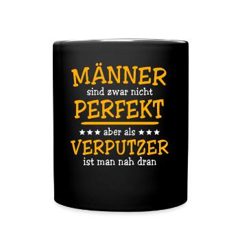 Verputzer Sprüche - Tasse einfarbig - Schwarz - Vorne