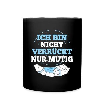 Eisbaden Nicht Verrückt Nur Mutig Lustiges - Tasse einfarbig - Schwarz - Vorne