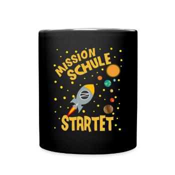 Bye Kindergarten Rakete Kita Abgänger Junge - Tasse einfarbig - Schwarz - Vorne