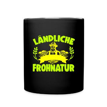 Nachwuchs Landwirt Heugabel Held Bauern - Tasse einfarbig - Schwarz - Vorne