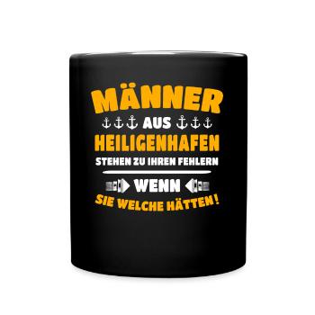 Heiligenhafen Mann Heiligenhafener Männer - Tasse einfarbig - Schwarz - Vorne