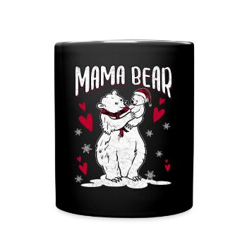 Mama Bear - Tasse einfarbig - Schwarz - Vorne