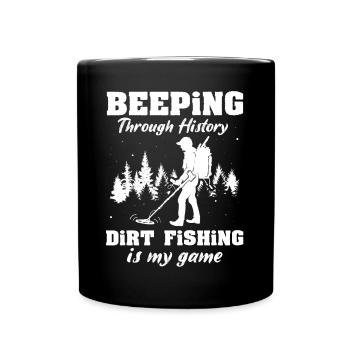Dirt Fishing Metal Detector Probes - Full Colour Mug - black - Front