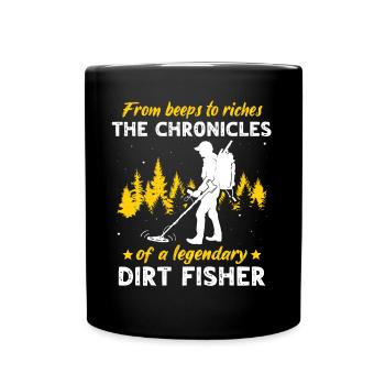 Dirt Fishing Metal Detector - Full Colour Mug - black - Front