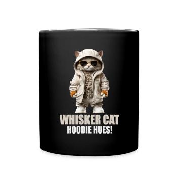 chemise de chat drôle dire moustache chat sweat à capuche - Mug uni - noir - Devant