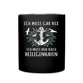 Heiligenhafen Sprüche Heiligenhafener Spruch - Tasse einfarbig - Schwarz - Vorne
