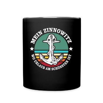 Zinnowitz Urlaub - Tasse einfarbig - Schwarz - Vorne