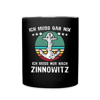Zinnowitz Urlaub - Tasse einfarbig - Schwarz - Vorne