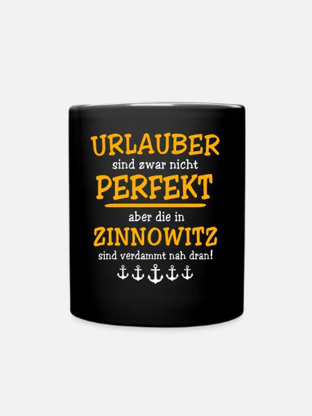 Zinnowitz Urlaub Souvenir - Tasse einfarbig - Schwarz