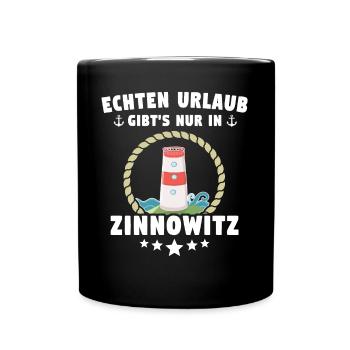 Zinnowitz Urlaub - Tasse einfarbig - Schwarz - Vorne