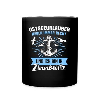 Zinnowitz Ferien - Tasse einfarbig - Schwarz - Vorne