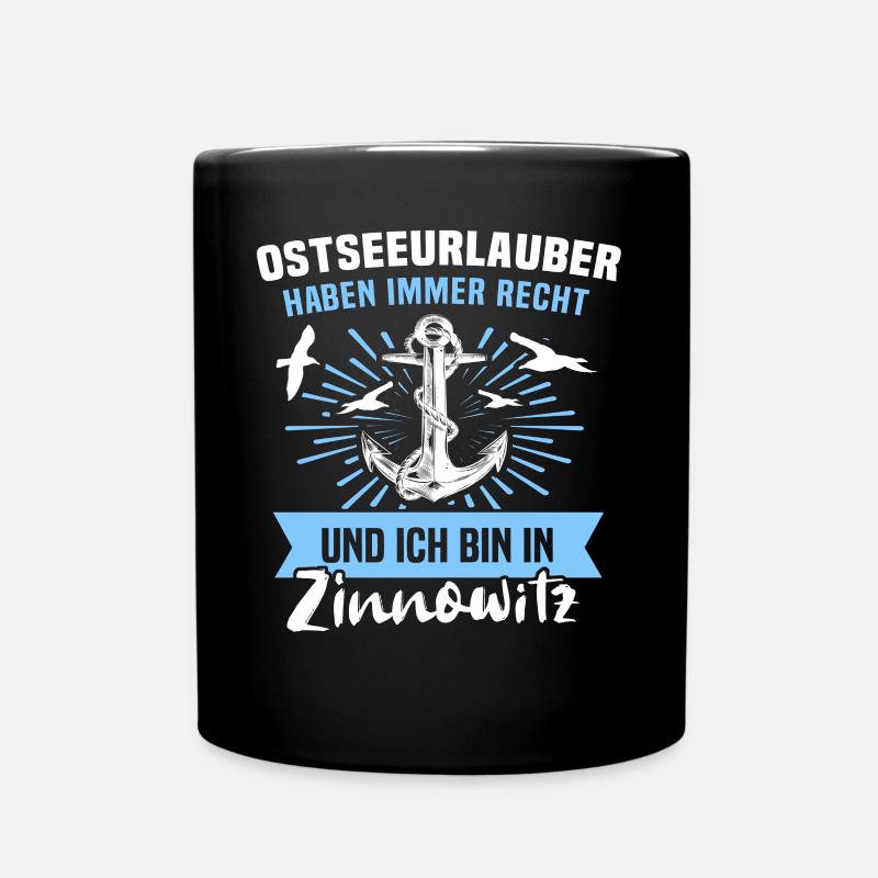 Zinnowitz Ferien - Tasse einfarbig - Schwarz