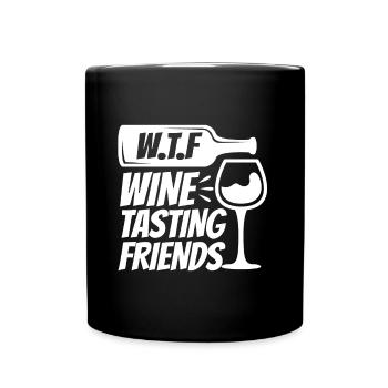 WTF Wine Tasting Friends - Tasse einfarbig - Schwarz - Vorne