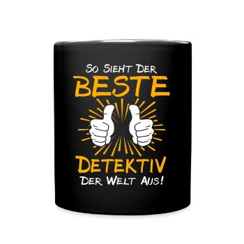 Detektiv Geschenkidee - Tasse einfarbig - Schwarz - Vorne