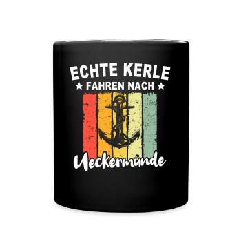 Ueckermünde Sprüche - Tasse einfarbig - Schwarz - Vorne
