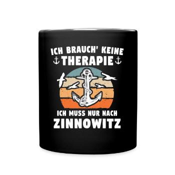 Zinnowitz Sprüche - Tasse einfarbig - Schwarz - Vorne