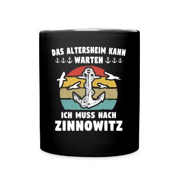 Zinnowitz Sprüche - Tasse einfarbig - Schwarz - Vorne