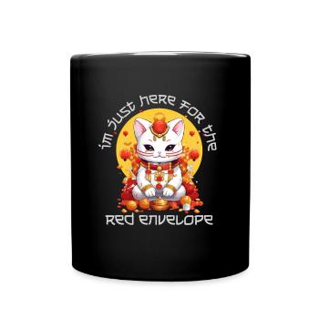Chat porte-bonheur du Nouvel An chinois juste ici pour le - Mug uni - noir - Devant