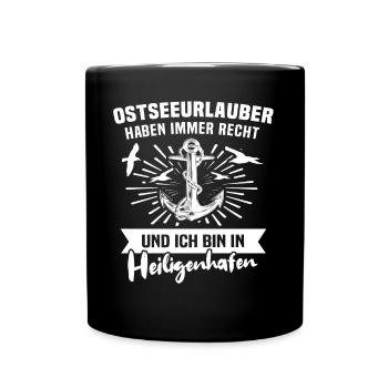 Heiligenhafen Heiligenhafener - Tasse einfarbig - Schwarz - Vorne