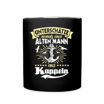 Unterschätze Kappeln Mann - Tasse einfarbig - Schwarz - Vorne