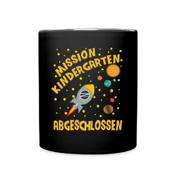 Bye Kindergarten Rakete Kita Abgänger Junge - Tasse einfarbig - Schwarz - Vorne