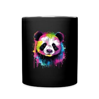 Panda Watercolor - Full Colour Mug - black - Front