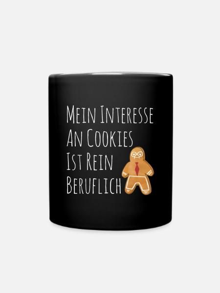 Lustig Datenschützer berufliche Cookies - Tasse einfarbig - Schwarz