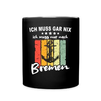 Bremen Sprüche Bremer - Tasse einfarbig - Schwarz - Vorne