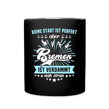 Bremen Sprüche Bremer - Tasse einfarbig - Schwarz - Vorne