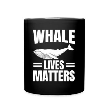 Whale Lives Matters Whales Aquarist - Tasse einfarbig - Schwarz - Vorne