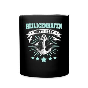 Heiligenhafen Heiligenhafener - Tasse einfarbig - Schwarz - Vorne
