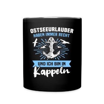 Kappeln Ferien - Tasse einfarbig - Schwarz - Vorne
