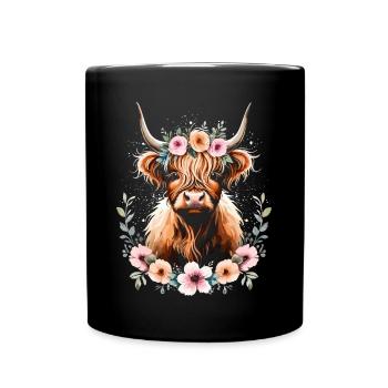 Vache écossaise des Highlands - Mug uni - noir - Devant