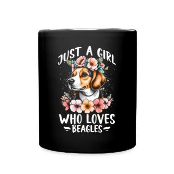 Just A Girl Who Loves Beagles - Full Colour Mug - black - Front