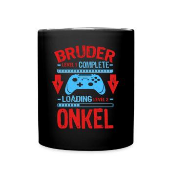 Bruder Level Complete Werdender Onkel Loading - Tasse einfarbig - Schwarz - Vorne