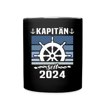 Kapitän 2024 Bootsführerschein - Tasse einfarbig - Schwarz - Vorne