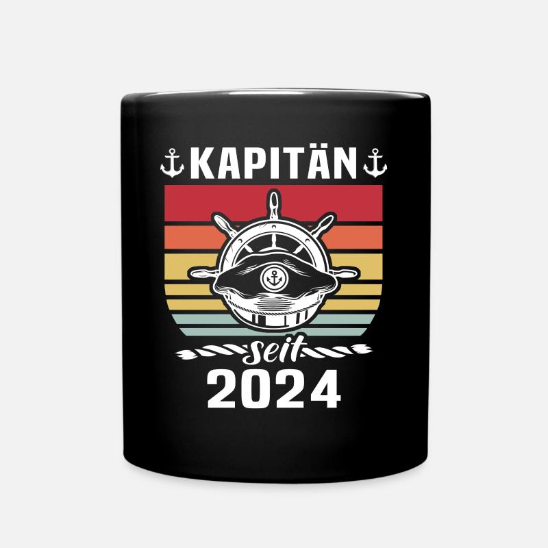 Kapitän Boot Bootsführerschein - Tasse einfarbig - Schwarz