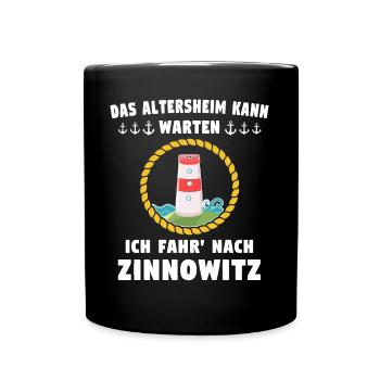 Zinnowitz Sprüche - Tasse einfarbig - Schwarz - Vorne