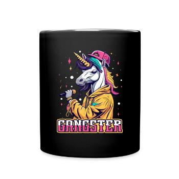 Gangsta Unicorn - Tasse einfarbig - Schwarz - Vorne