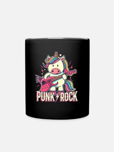 Punk Rock Unicorn - Tasse einfarbig - Schwarz